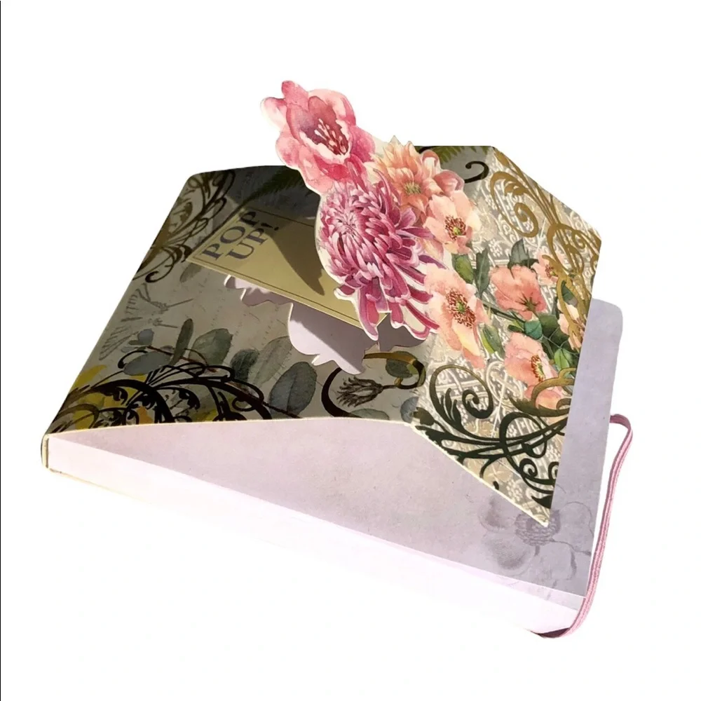 Punch Studio Botanical Bungee Pop Up Mini Pocket Gold Foil Gem Notepad (60748)